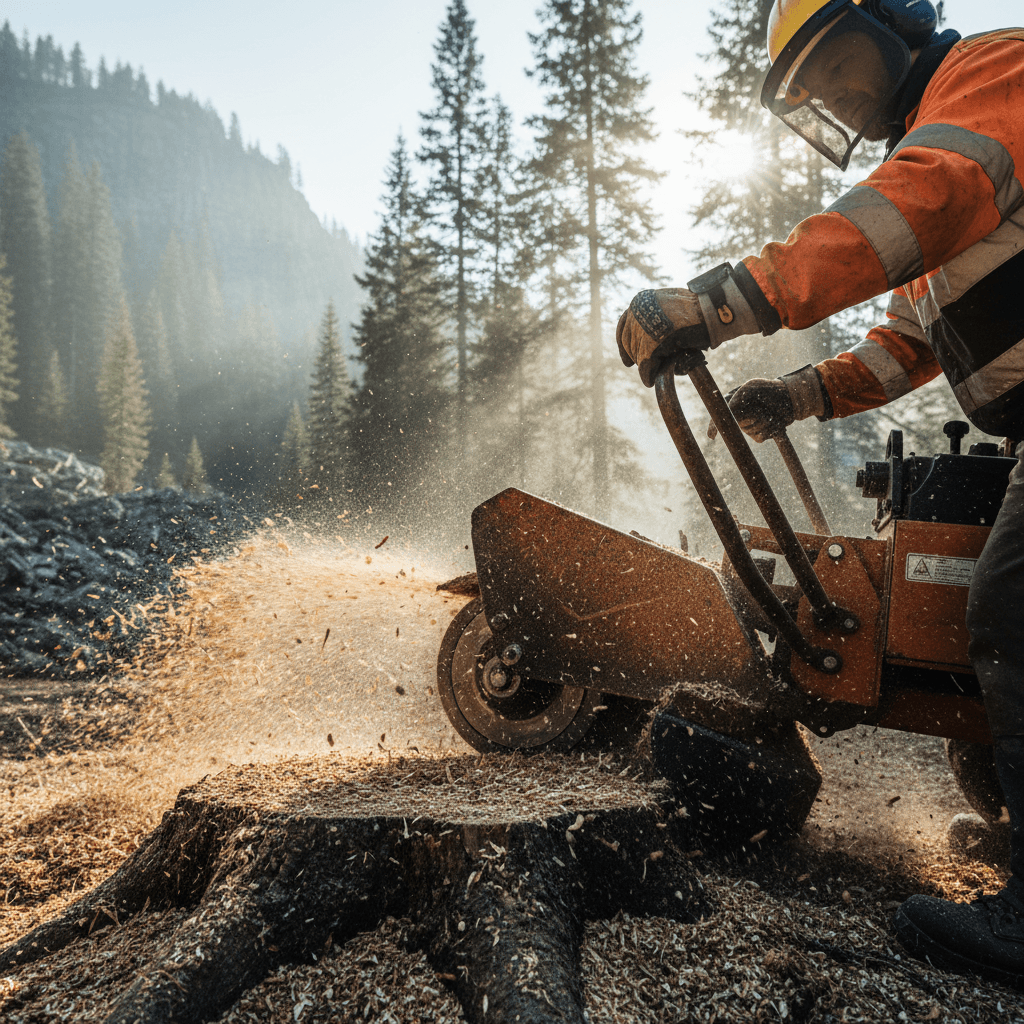 Professional stump grinding