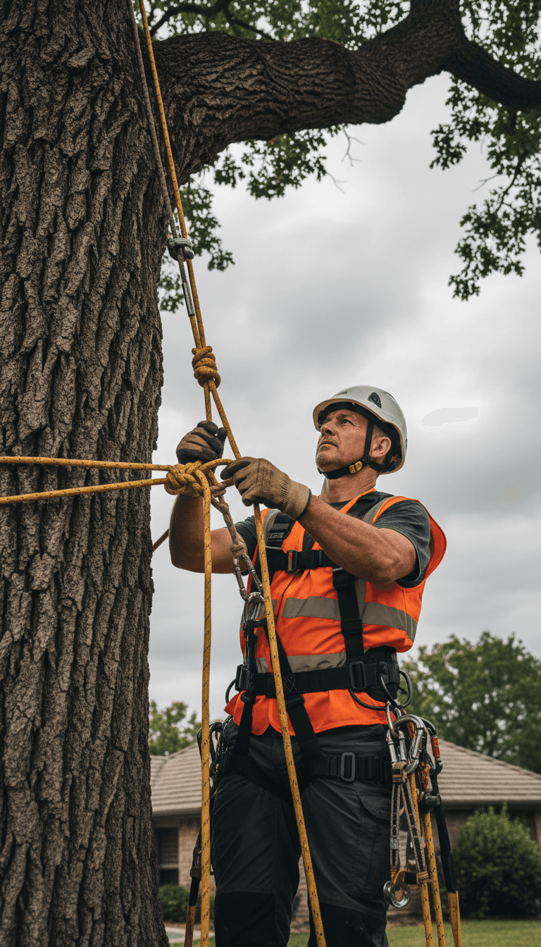 Professional tree felling